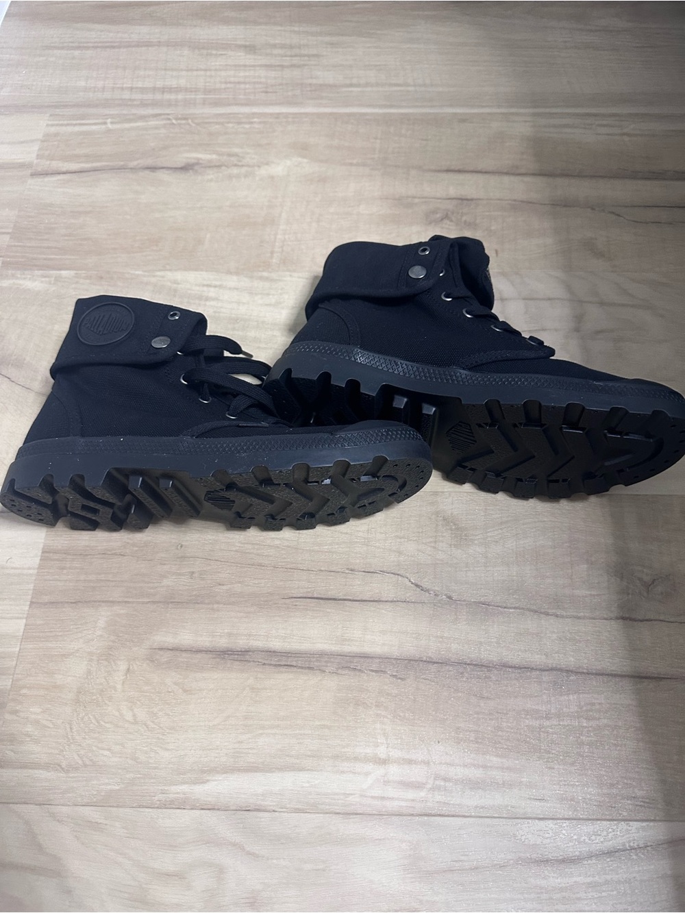 Palladium Black Canvas Lace-Up High-Top Boots - Picture 5 of 8